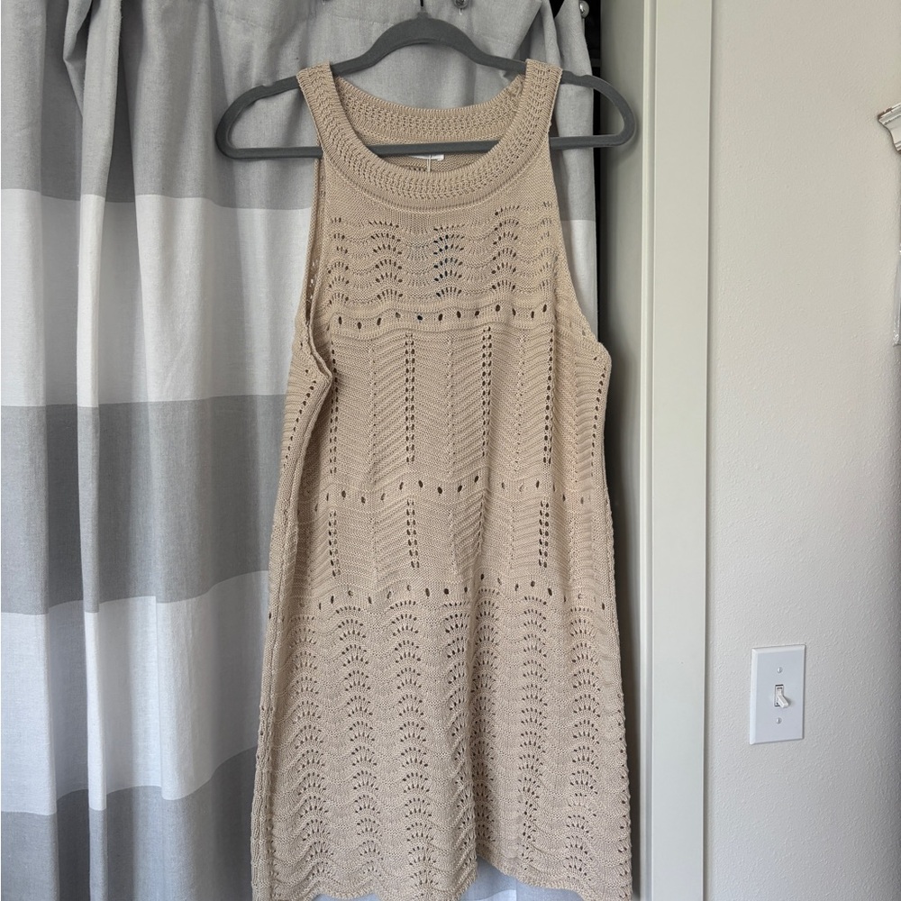 Cupshe Cream Knit Sleeveless Dress
